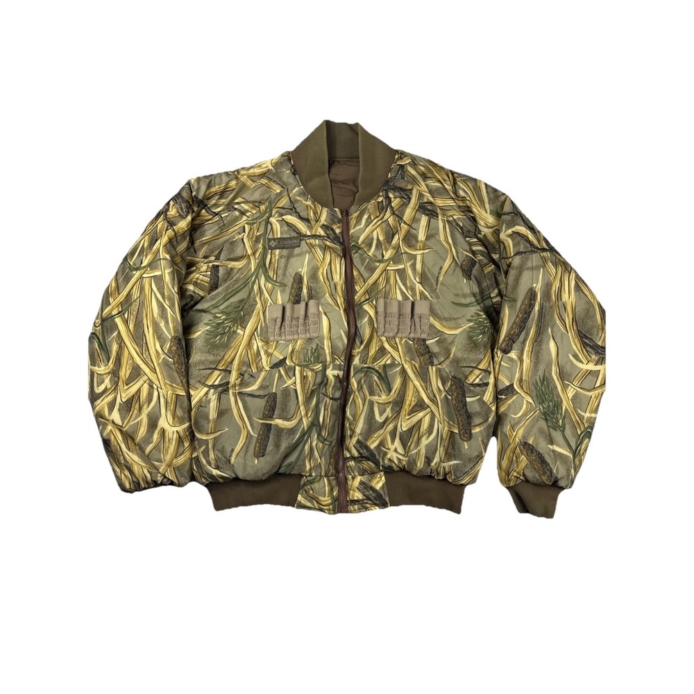 VTG COLUMBIA MEN'S BREAK UP CAMO REVERSIBLE INSULATED Puff BOMBER JACKET SZ L